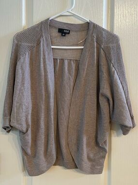 a.n.a Taupe Open-Front Short-Sleeve Cardigan